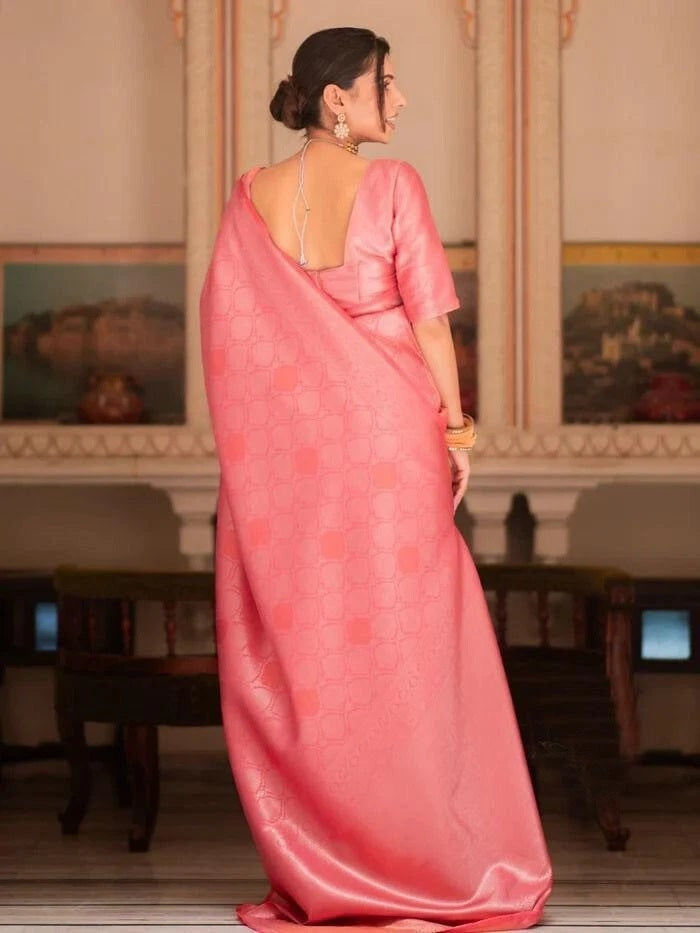 Banarasi Soft Silk Wedding Party Wear Saree,Ethnic Classic Sari With Blouse