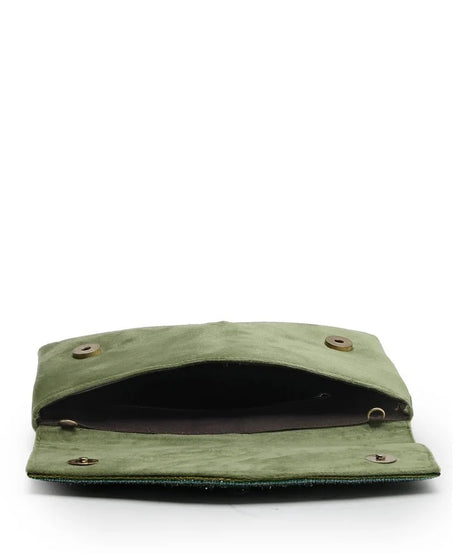 Adorn Embellished Suede Clutch