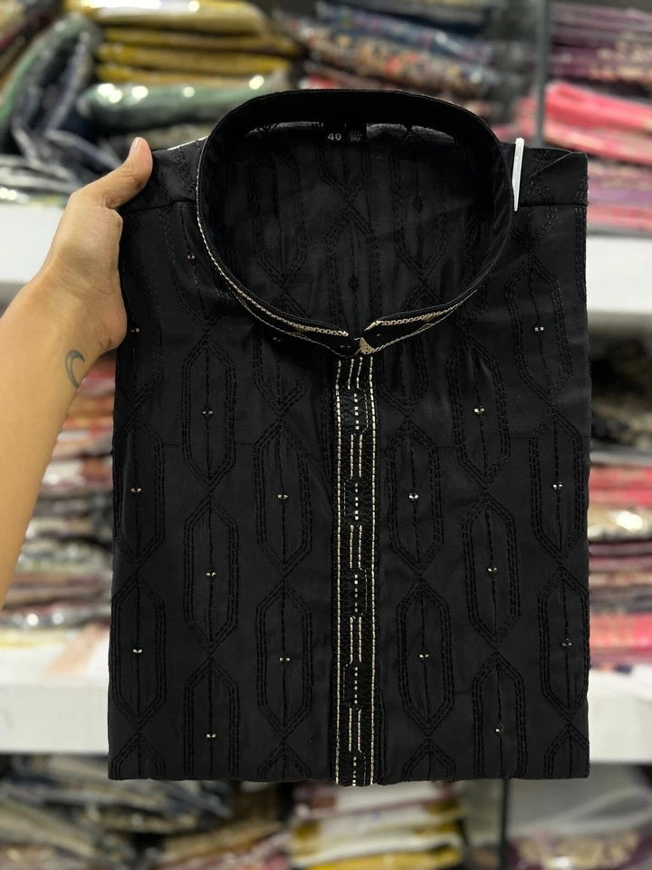 Premium Silk Kurta Pajama Set For Men's, Wedding Wear Pair For Men's