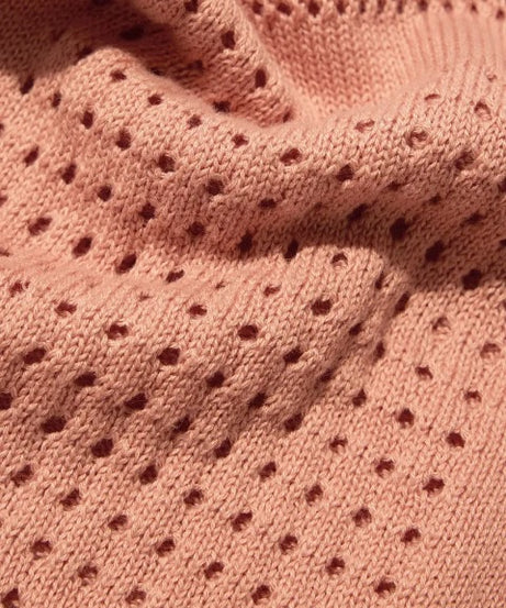 Open Knit Peach Women Boyfriend Shirts