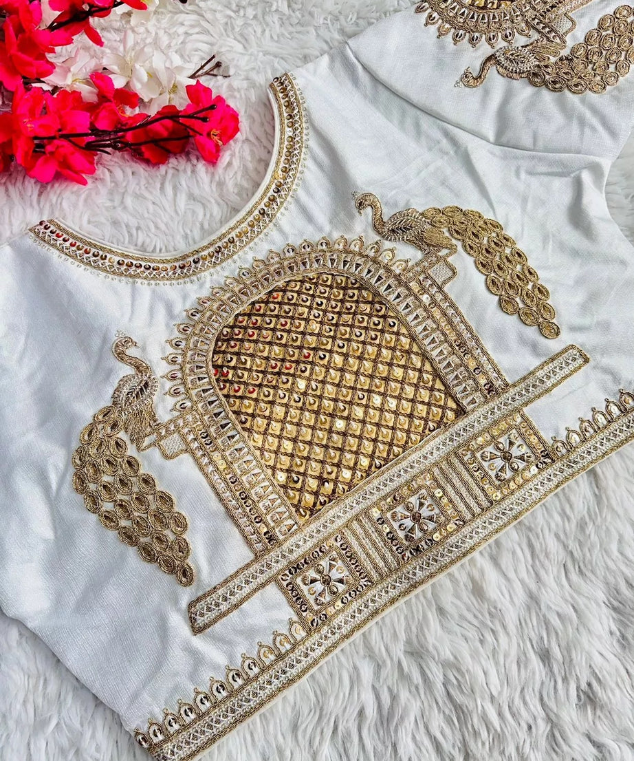 Full Stitched Watermelon Silk Function New Wedding Blouse & Choli