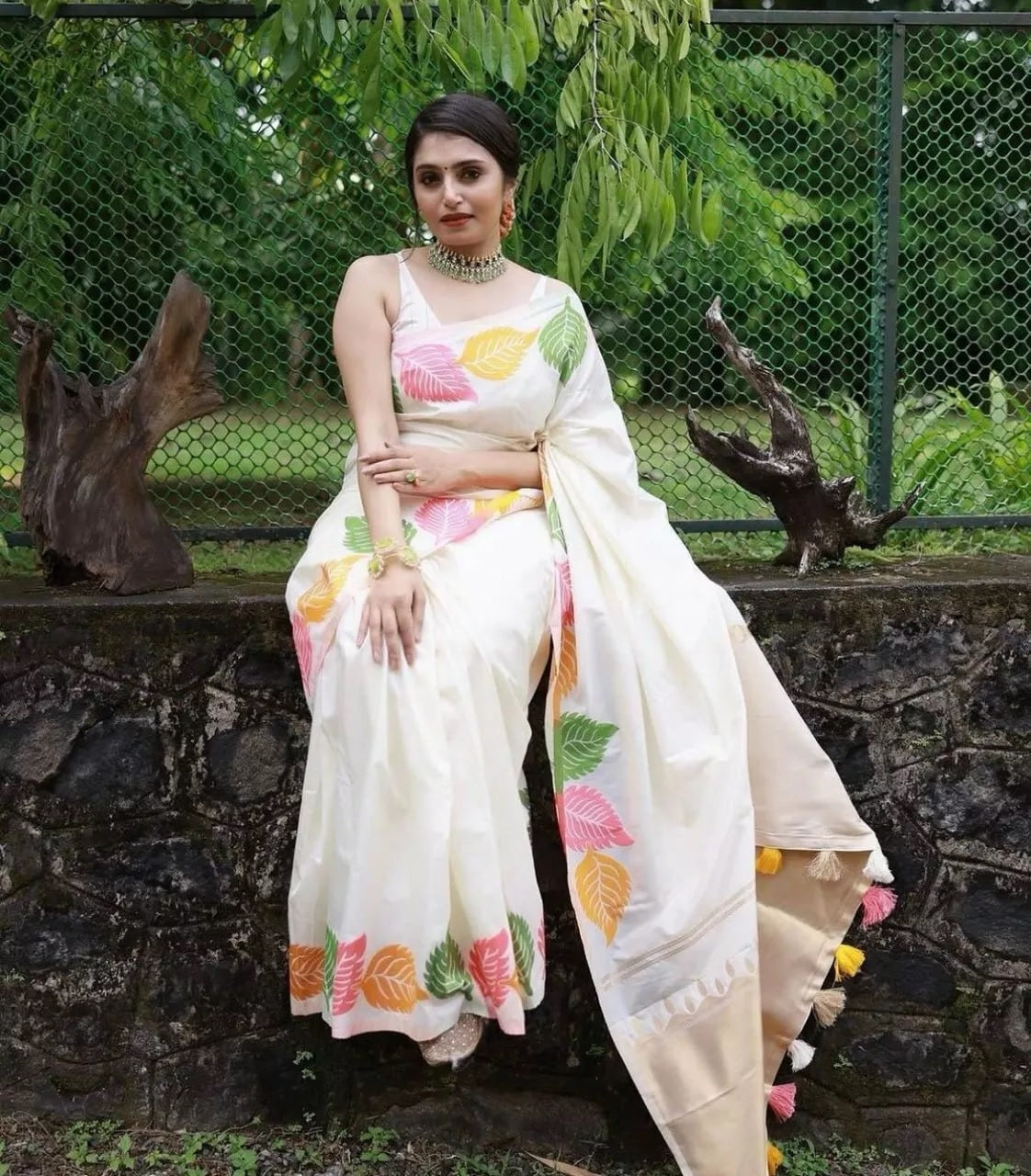 Luxurious Red Banarasi Silk Saree with Heavy Zari Border Sari & Blouse
