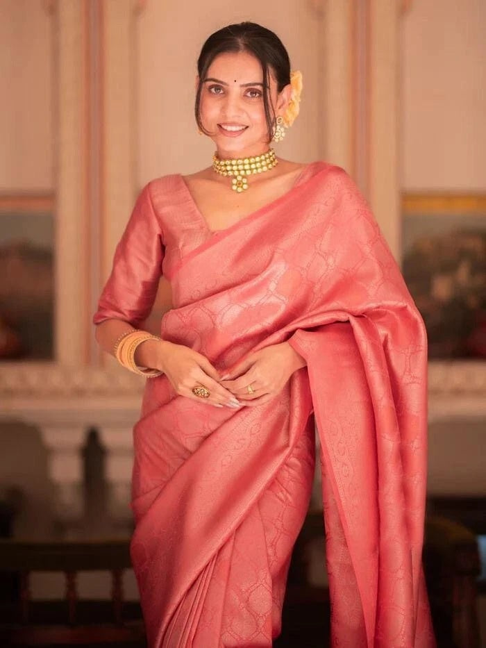 Banarasi Soft Silk Wedding Party Wear Saree,Ethnic Classic Sari With Blouse