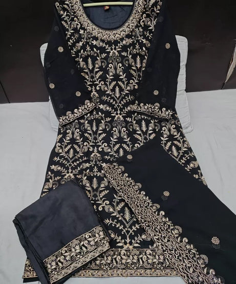 Georgette With Heavy Embroidery Work kurti Pant Set