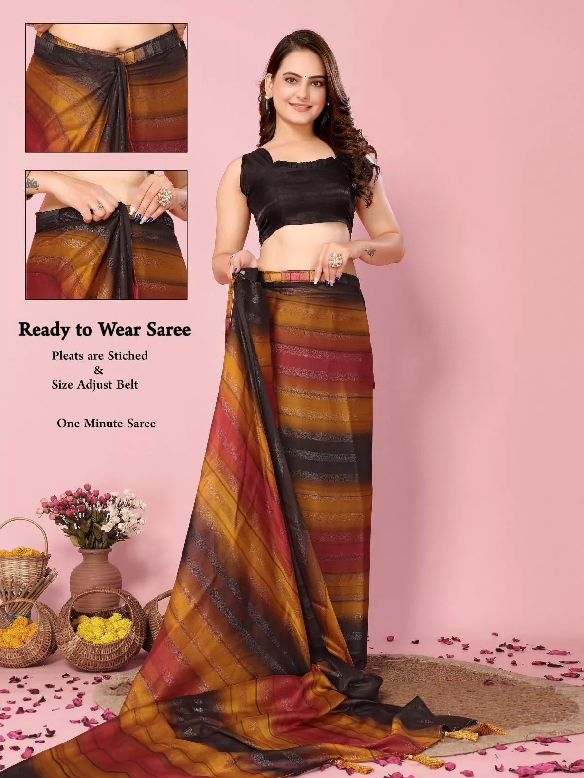 Traditional Rangoli Zari Silk Saree Blouse