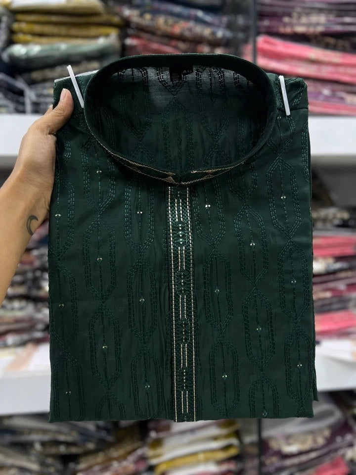 Premium Silk Kurta Pajama Set For Men's, Wedding Wear Pair For Men's