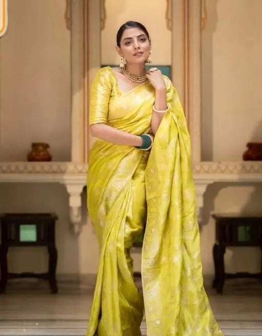 Soft Lichi Silk Indian Party Wear Sari With Blouse
