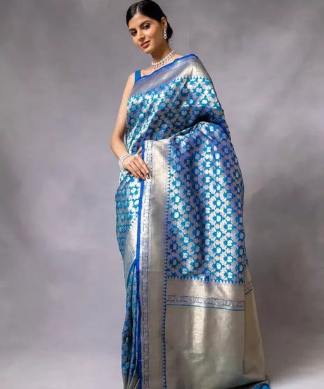 Banarasi Soft Silk Sari With Blouse