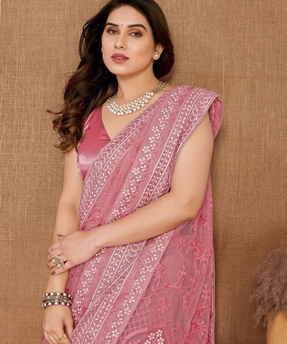 Heavy Soft Net Designer Saree,Party Wedding Classic Sari & Blouse