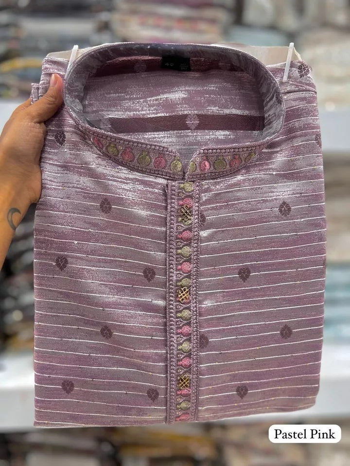 Designer Ethnic Stitched Heavy Jacquard Kurta Pajama Set For Mens
