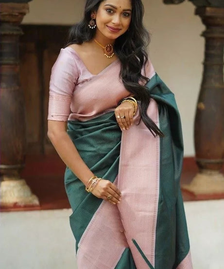 Wedding Soft Lichi Silk Sare With Blouse,Party Function Sari