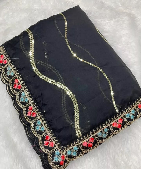 Women's Wedding Special Rangoli Silk Saree,Indian Party Wear Sari & Blouse