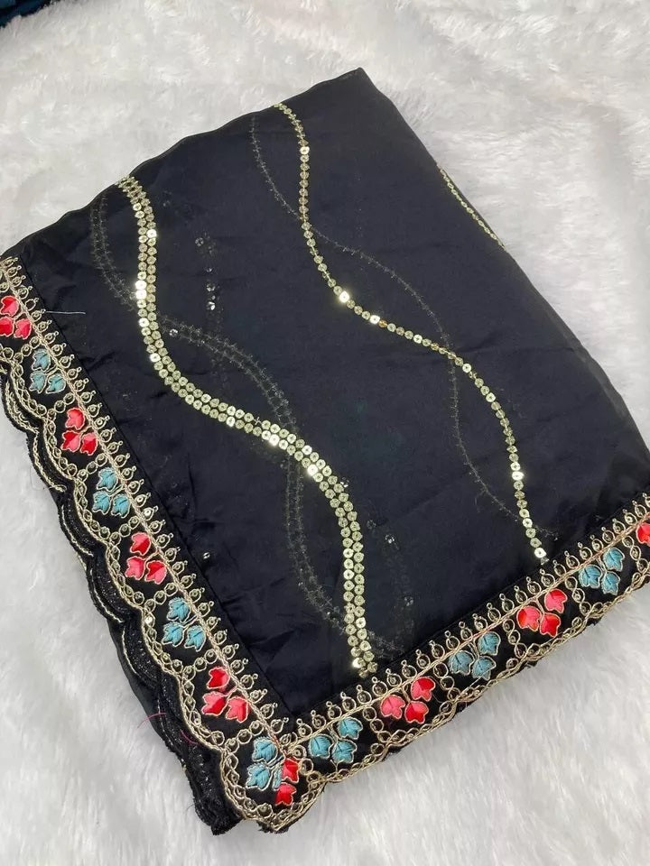 Women's Wedding Special Rangoli Silk Saree,Indian Party Wear Sari & Blouse