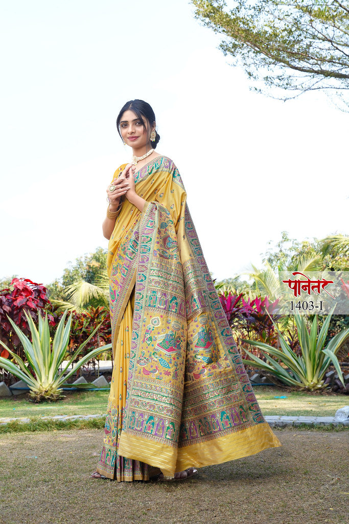 Women's Soft Pure Silk Beautifull Traditional Wear Sari With Blouse