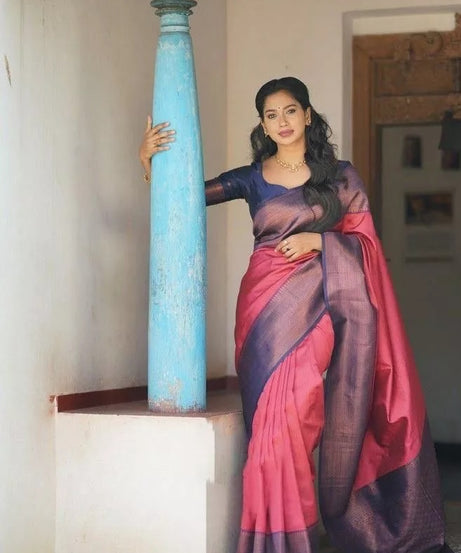 Wedding Soft Lichi Silk Sare With Blouse,Party Function Sari