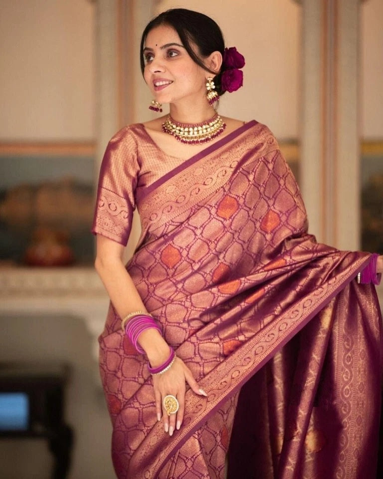 Banarasi Soft Silk Wedding Party Wear Saree,Ethnic Classic Sari With Blouse