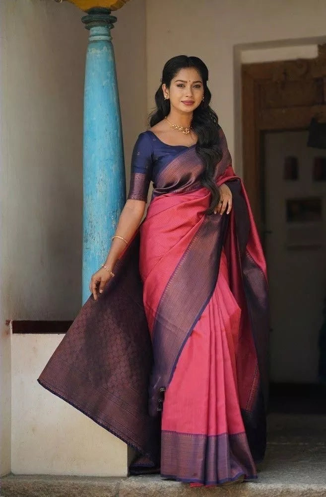 Wedding Soft Lichi Silk Sare With Blouse,Party Function Sari