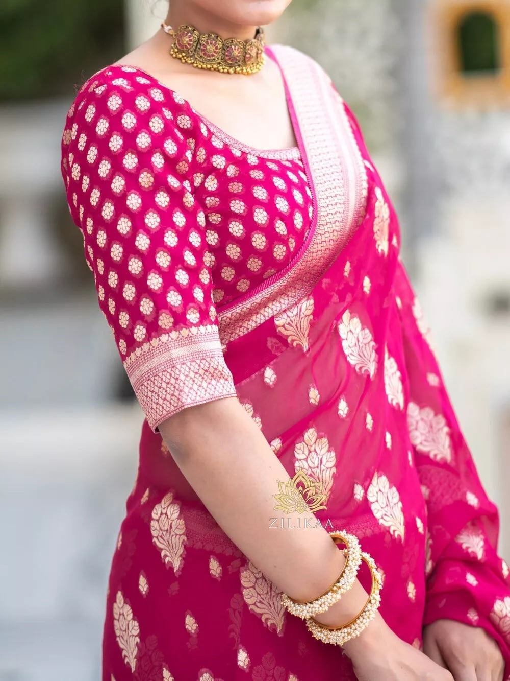 Women's Banarasi Soft Silk Saree With Blouse