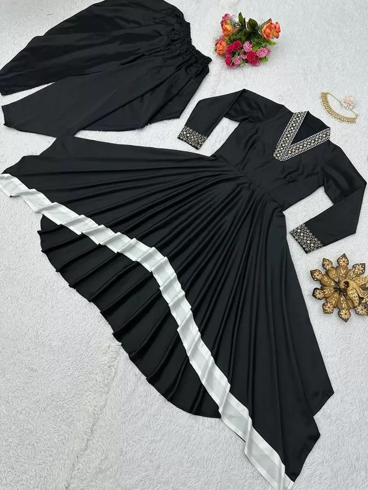 Indian Bollywood Ethnic Silk Suit Dhoti & 2 Piece Set