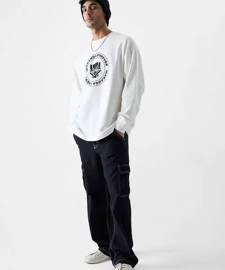 Black Panther The Warrior Oversized Full Sleeve T-Shirts