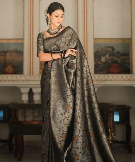 Banarasi Soft Silk Wedding Party Wear Saree,Ethnic Classic Sari With Blouse