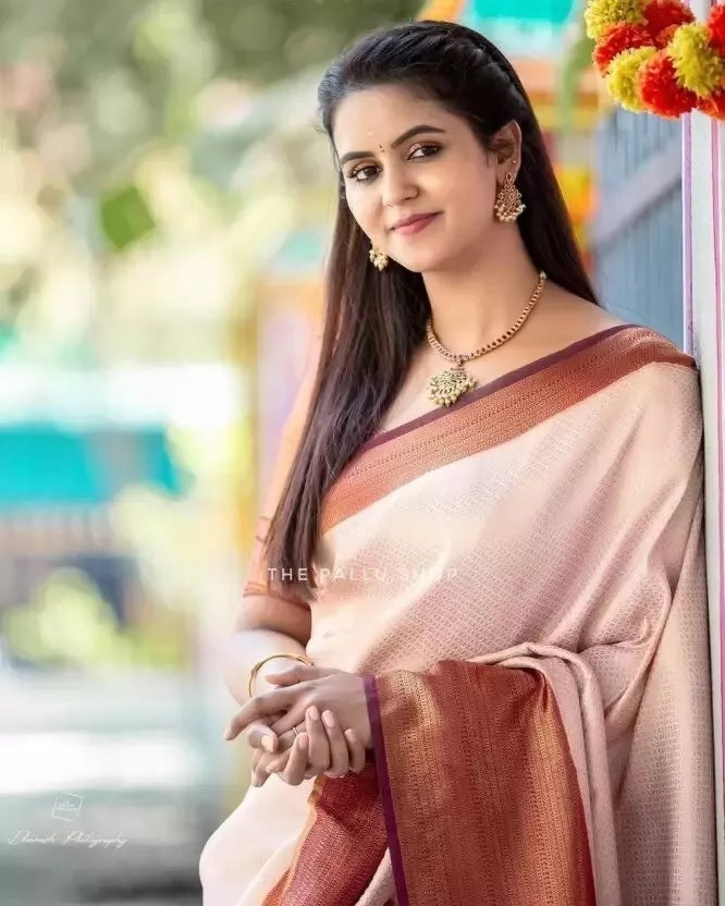 Banarasi Soft Silk Sari With Unstitched Blouse