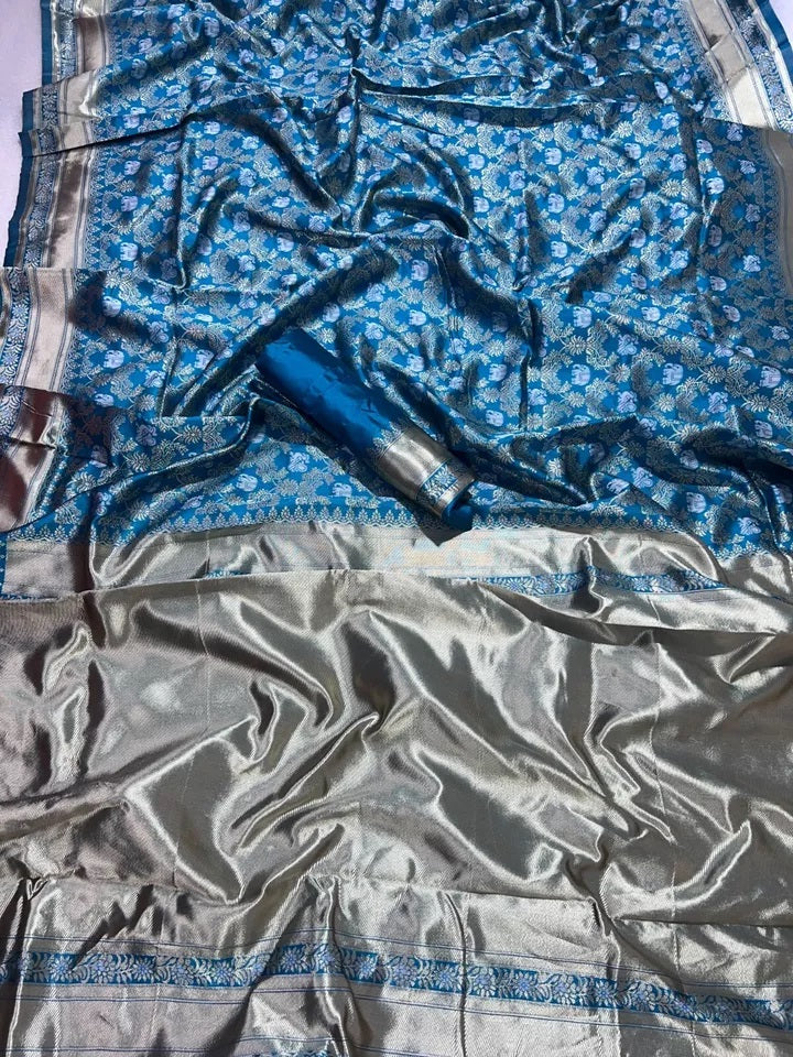 Banarasi Soft Silk Sari With Blouse