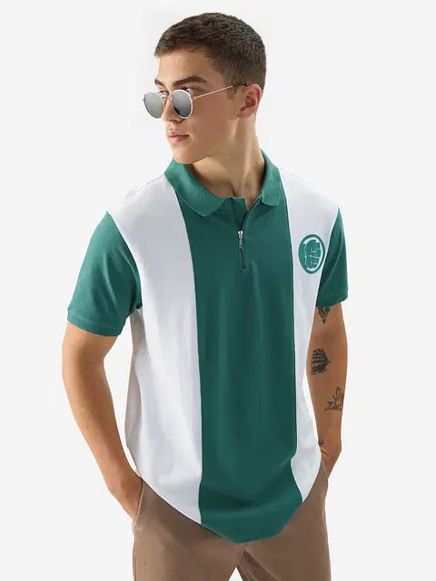 Hulk Logo (Colourblock) Zipper Polos