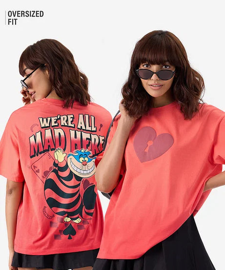 Alice In Wonderland Cheshire Women Oversized T-Shirts