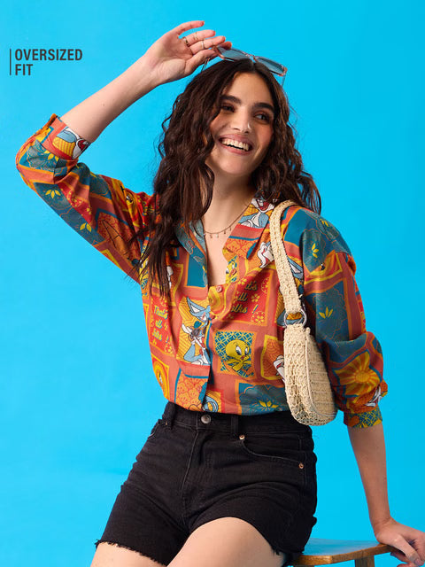 Looney Tunes Indie Vibes Women Boyfriend Shirts
