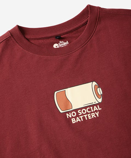 No Social Battery Oversized T-Shirts