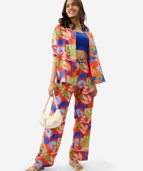 Leafy Charm Women Boyfriend Shirts
