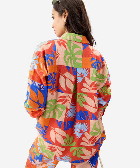 Leafy Charm Women Boyfriend Shirts