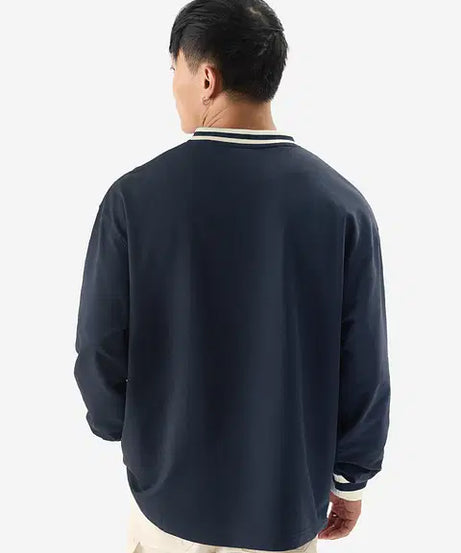 Solids Navy Oversized Full Sleeve T-Shirts