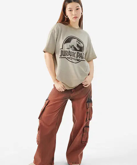 Jurassic Park Logo Boyfriend T-Shirts