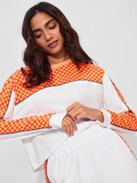 Orange Racer Women Oversized Cropped T-Shirts