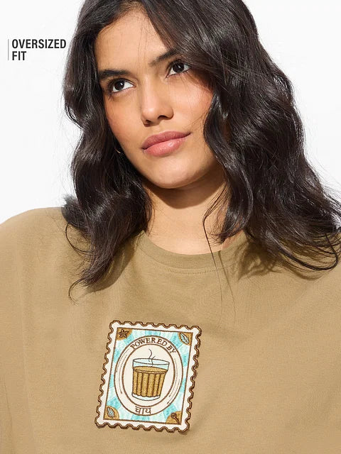 Chai Tea Stamp Women Oversized T-Shirts