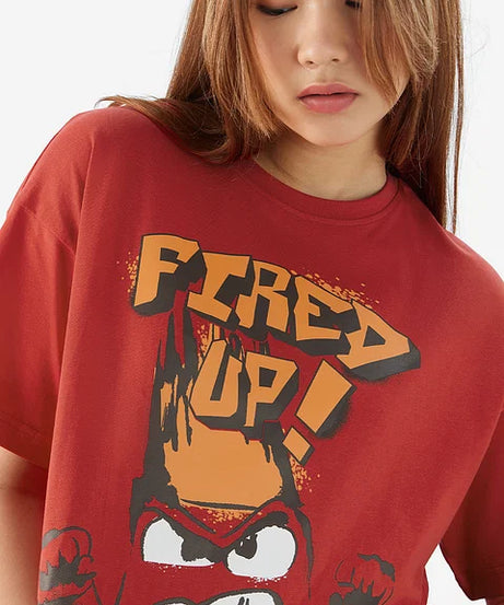 Inside Out Fired Up Women Oversized T-Shirts