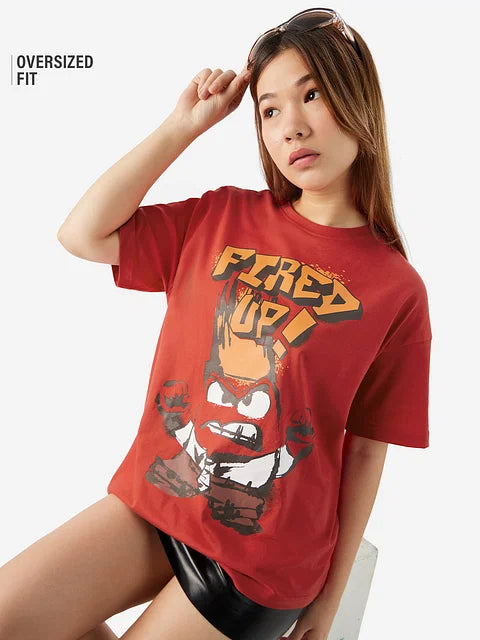 Inside Out Fired Up Women Oversized T-Shirts