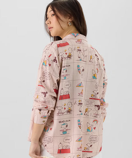 Peanuts Beach Bum Women Boyfriend Shirts