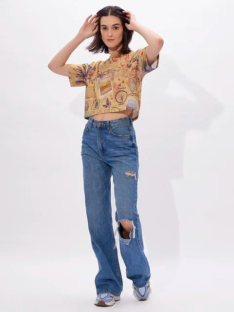 Explorer Women Oversized Cropped T-Shirts