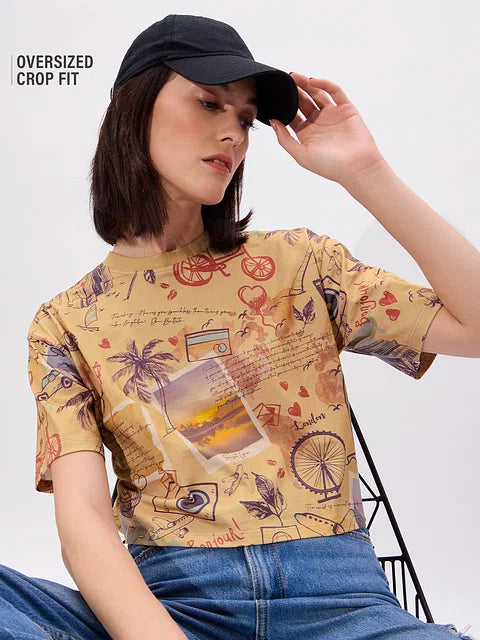 Explorer Women Oversized Cropped T-Shirts