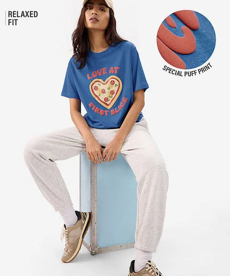 Pizza Love Women Relaxed Fit T-Shirts
