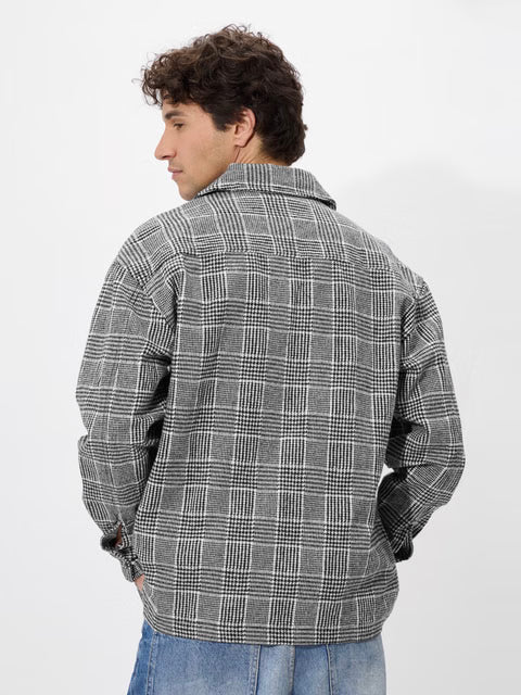 Houndstooth Pattern Men Shackets
