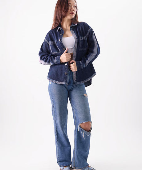 Aster Denim Women Shackets