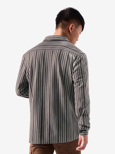 Stripes Grey And White Knit Shirts