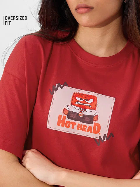 Inside Out Anger Women Oversized T-Shirts