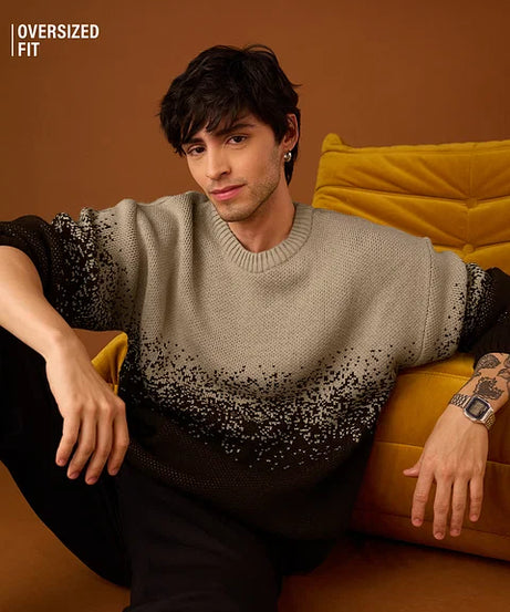Ombre Classic Brown Oversized Pullovers Tshirt