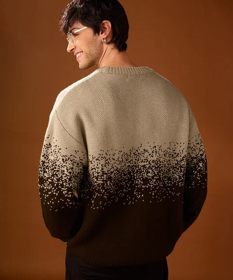Ombre Classic Brown Oversized Pullovers Tshirt