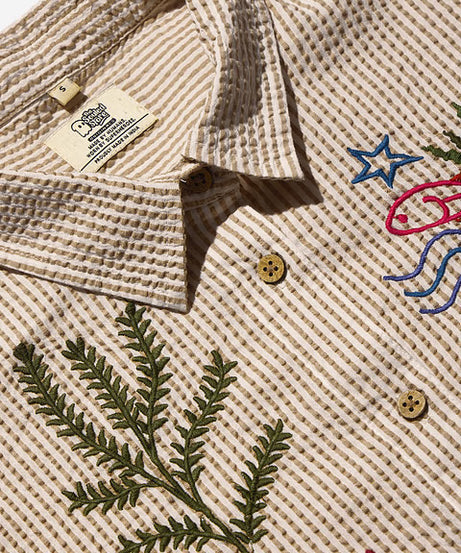 Textured Marine Women Boyfriend Shirts